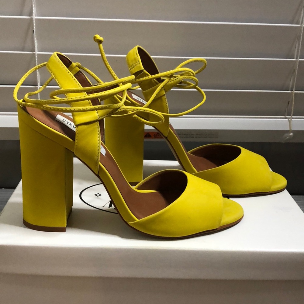 Steve Madden Yellow Block Heel
